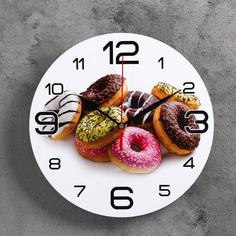 Часы настенные Пончики, 3571467, 24 см No Brand