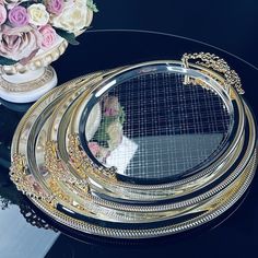 Поднос Lenardi 3 шт, 30см, 34см, 40см, круглый, нержавеющая сталь