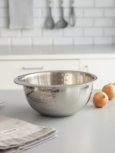 Миска DeNASTIA для смешивания продуктов с мерной шкалой D21см, 2,5л, нерж. сталь, A000266