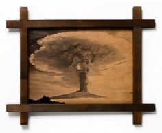 Картина BoomGift Вулкан, натуральная кожа