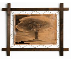 Картина BoomGift Вулкан, натуральная кожа