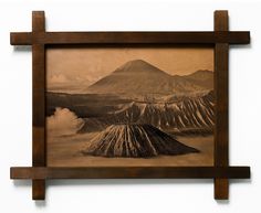 Картина BoomGift Вулкан, натуральная кожа