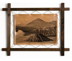 Картина BoomGift Вулкан, натуральная кожа