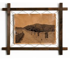 Картина BoomGift Великая китайская стена, гравировка на натуральной коже