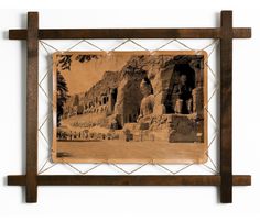 Картина BoomGift Пещерные храмы Юньган, гравировка на натуральной коже