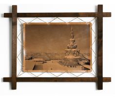 Картина BoomGift Эмэйшань, гравировка на натуральной коже