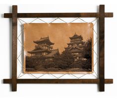 Картина BoomGift Адзути-Момояма, Япония, гравировка на натуральной коже