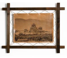 Картина BoomGift Замок Кумамото, Япония, гравировка на натуральной коже