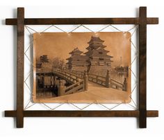 Картина BoomGift Замок Мацумото, Япония, гравировка на натуральной коже