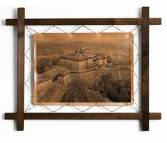 Картина BoomGift Замок Мацуяма, Япония, гравировка на натуральной коже