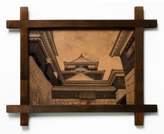 Картина BoomGift Замок Мацуяма, Япония, гравировка на натуральной коже