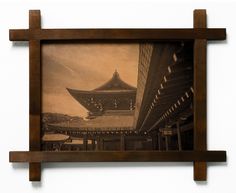 Картина BoomGift Храм Мэйдзи, Япония, гравировка на натуральной коже