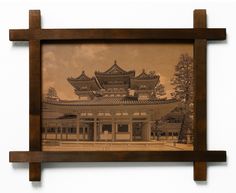 Картина BoomGift Храм Хэйан-Дзингу, Япония, гравировка на натуральной коже