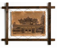 Картина BoomGift Храм Хэйан-Дзингу, Япония, гравировка на натуральной коже