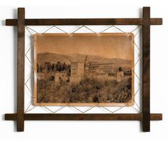 Картина BoomGift Альгамбра, Испания, гравировка на натуральной коже