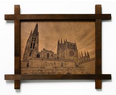 Картина BoomGift Бургосский собор, Испания, гравировка на натуральной коже