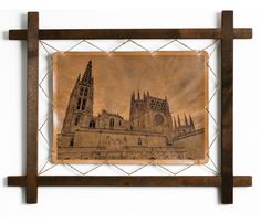 Картина BoomGift Бургосский собор, Испания, гравировка на натуральной коже