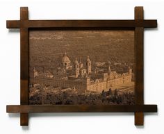 Картина BoomGift Монастырь Эскориал, Испания, гравировка на натуральной коже