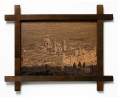 Картина BoomGift Эскориал, Испания, гравировка на натуральной коже