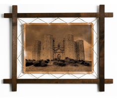 Картина BoomGift Замок Кастель-дель-Монте, Италия, гравировка на натуральной коже