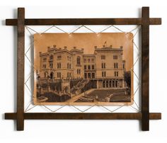 Картина BoomGift Мирамаре, Италия, гравировка на натуральной коже