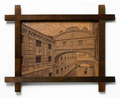 Картина BoomGift Мост вздохов, Италия, гравировка на натуральной коже