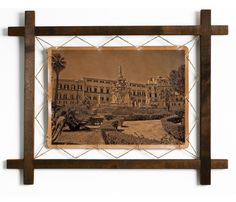 Картина BoomGift Палаццо Норманни, Италия, гравировка на натуральной коже