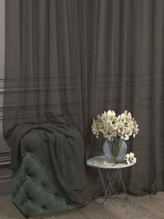 Тюль 1001 ШТОРА Сетка, 240x600 см, венге, для гостиной, спальни, кухни