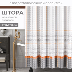 Штора для ванной VALIANT London Grey полиэстер, 200*200 см, серый