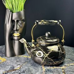 Чайник Lenardi Черный Мрамор 2.5л, сталь, эмаль