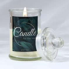 Свеча Candle, 9687816. аромат зеленый чай, в банке No Brand