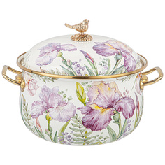 Кастрюля Agness эмалированная с крышкой Irises 4,8 л