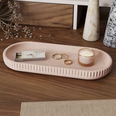 Поднос MUSKO HOME MU-279-MT-6 бетон,розовый