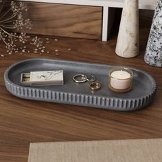 Поднос MUSKO HOME MU-279-GL-10 бетон,черный