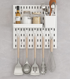 Органайзер Floorwood Р0057373 с 1 полкой, 1 стаканчиком и 5 крючками белый