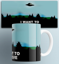 Кружка Я хочу верить I want to believe Секретные материалы X-Files летающая тарелка No Brand