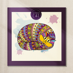 Картина Postermarket Кот AG 30-28 30х30 см на стекле