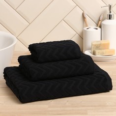 Полотенце махровое LoveLife Cotton ARMENIA Zig-Zag 70х130 см чёрный 100% хл 450 грм2