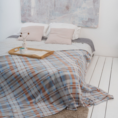 Плед флис Casa Conforte London Голубая клетка 130x170