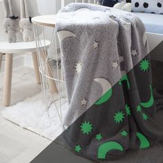 Плед фланель Stella Cosmos 100х150 серый светящийся Casa Conforte