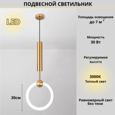 Светильник потолочный светодиодный FEDOTOV 30Вт 3000К кольцо 30см