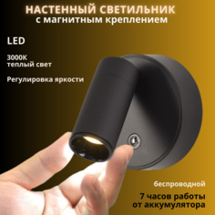 Светильник беспроводной настенный магнитный FEDOTOV LED 16Вт 3000К черный