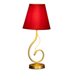 Настольная лампа Maesta Золото абажур красный MA-40233-G+R E14 15 Вт
