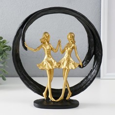 Сувенир полистоун Две подружки Абстракция золото с чёрным 245х7х265 см No Brand