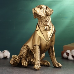 Фигура Хорошие сувениры Пес в пиджаке с бабочкой 28см бронза