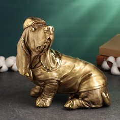 Фигура Хорошие сувениры Такса в кепке 24см бронза