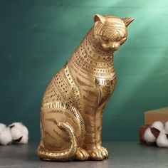 Фигура Кошка смотрит вниз 25х19х12см бронза Хорошие сувениры