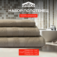 Полотенца Unifico Nature ореховый, махровые, 3 шт:30х60-1, 50х80-1,70х130-1