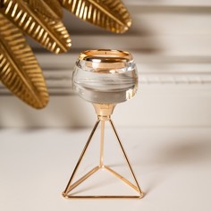 Подсвечник на 1 свечу Изысканность золото No Brand