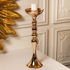 Подсвечник металл на 1 свечу Ричард золото 125х125х44 см No Brand